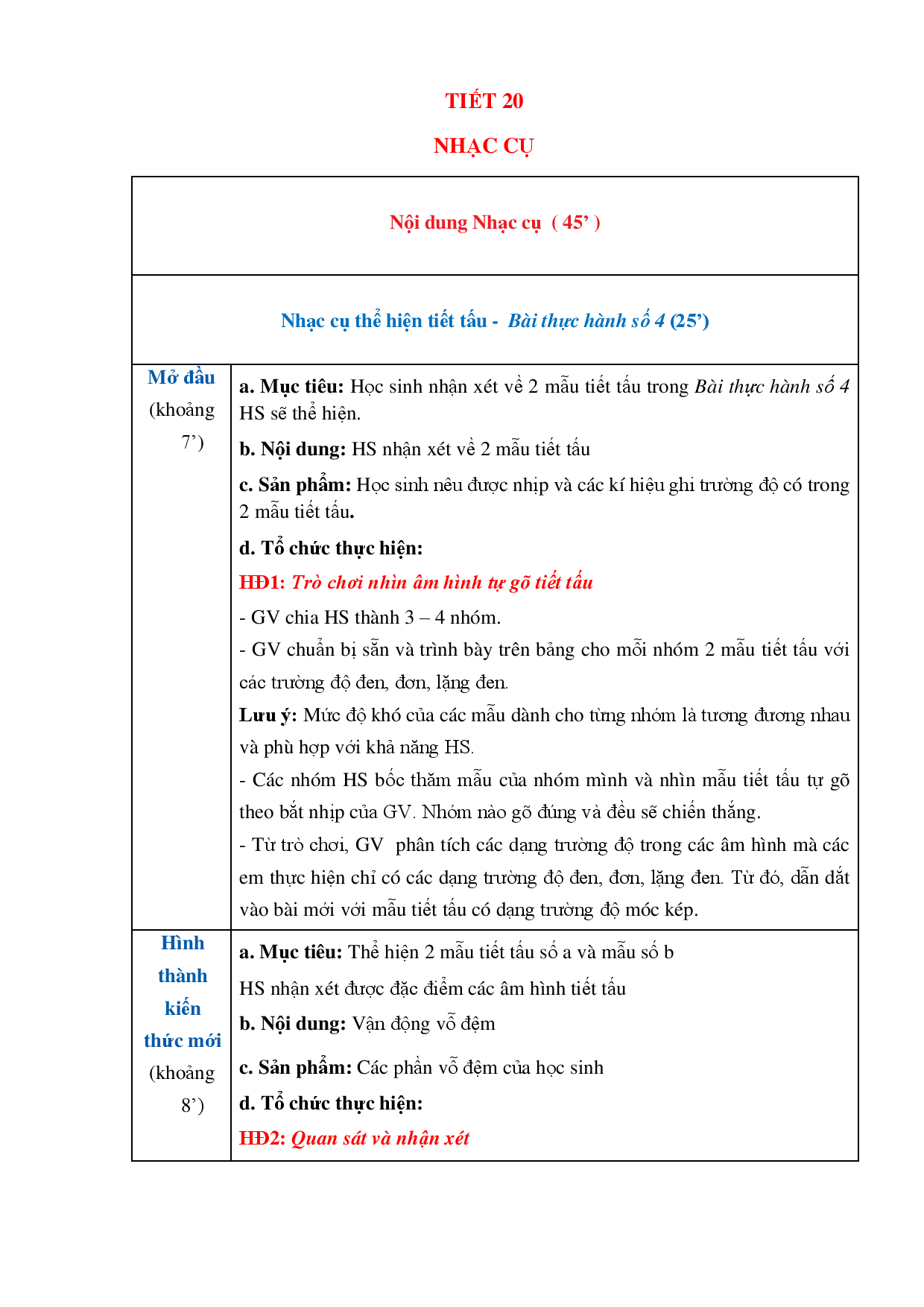 K8-TIẾT 20 - NHẠC CỤ -